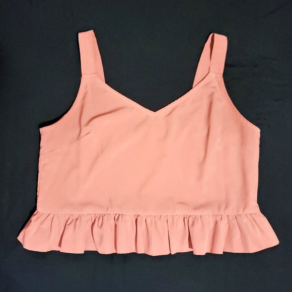 FOR ME Old Rose Ruffled Crop Top - Picture 1 of 4